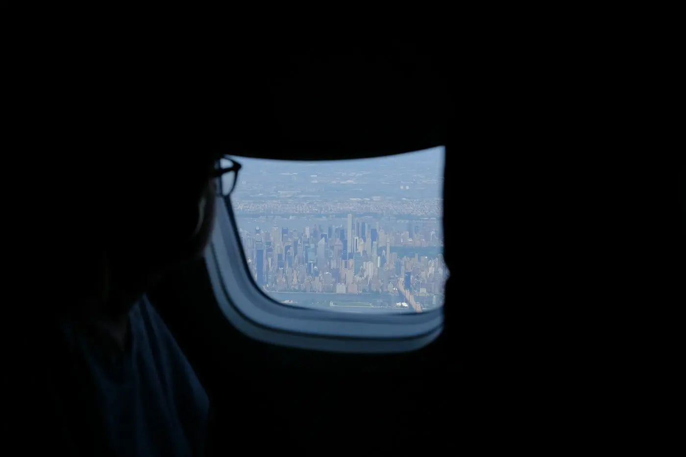 New York vue par le hublot d’un avion
